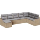  8-dijelni vrtni kauč set s jastučićima Bež poli ratan | shoptok.hr