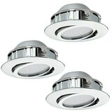 Eglo Set ugradbenih LED svjetiljki Pineda (6 W, D x Š x V: 8,4 x 8,4 x 4 cm, Krom, 3 Kom., Topla bijela) | shoptok.hr