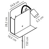 Nordlux zidno svetlo sa policom i usb priključkom roomi 1xGU10/8W/230V crna | Eponuda.com