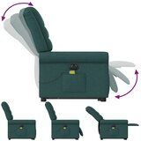  Električni masažni naslonjač na podizanje tkanina tamnozeleni | shoptok.hr