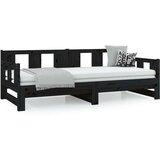  Dnevni ležaj na izvlačenje crni 2x (80x200) cm masivna borovina | shoptok.hr