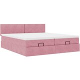 vidaXL Otomanski posteljni okvir z vzmetnicami roza 160x200cm žamet, (21607735) | Shoptok.si