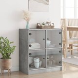  Bočni ormarić sa staklenim vratima boja betona 68x37x75,5 cm | shoptok.hr