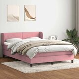 Box Spring krevet s madracem ružičasti 140x220 cm baršun | shoptok.hr