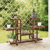 vidaXL Stalak za cvijeće s kotačima 110x25x78 cm od masivne jelovine Cijene