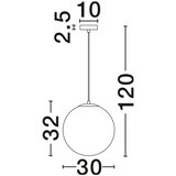 Nova Luce Bela/v zlati barvi steklena viseča svetilka ø 30 cm Vita – | Shoptok.si