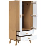  Ormar OLDEN bijelo-smeđi 76,5 x 53 x 172 cm od masivne borovine | shoptok.hr