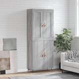 vidaXL Visoka komoda siva sonoma 69,5x34x180 cm inženirski les Cene