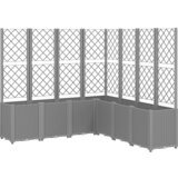 Furnova Cvetlično korito z oporno mrežo svetlo sivo 160x160x140 cm PP, (21920390) | Shoptok.si