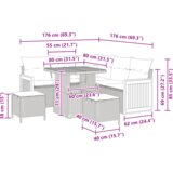 8 dijelni set vrtne sofe s jastučićima crni poli ratan akacija | shoptok.hr