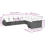 vidaXL 10-dijelni set vrtnih sofa od poliratana s jastucima smeđi | shoptok.hr
