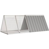 vidaXL Kletka za zajce siva 201,5x80,5x71 cm pocinkano jeklo | Shoptok.si