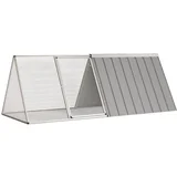 vidaXL Kletka za zajce siva 201,5x80,5x71 cm pocinkano jeklo