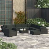  12-dijelna vrtna garnitura od poliratana s jastucima crna | shoptok.hr