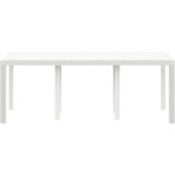  Vrtna miza Bela 200x100x73 cm Poli Ratan, (22008707) | Shoptok.si