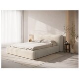 Micadoni Kremno bela oblazinjena zakonska postelja s prostorom za shranjevanje z letvenim dnom 180x200 cm Simon Olivia – | Shoptok.si