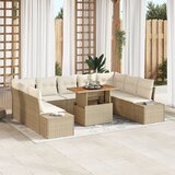 vidaXL 10-dijelni vrtni sofa set s jastučićima bež poli ratan | shoptok.hr