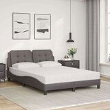  Postelja z vzmetnico siva 120x200 cm umetno usnje | Shoptok.si