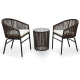 PVC 3-dijelni bistro set od ratana s jastucima smeđi Cijene