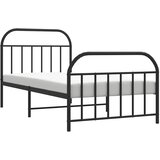  Metalni okvir kreveta uzglavlje i podnožje crni 100x190 cm | shoptok.hr