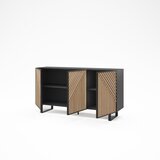 Marckeric Crna/u prirodnoj boji komoda u dekoru hrasta 151x80x40 cm Alana – | shoptok.hr