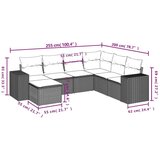  7-dijelni set vrtnih sofa od poliratana s jastucima crni | shoptok.hr