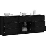  Kreveta 3 pcs Crni hrast 181 x 30 x 70 cm Konstruirano drvo | shoptok.hr