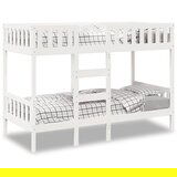 vidaXL Krevet na kat bijeli 90 x 190 cm od masivne borovine | shoptok.hr