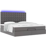  Otomanski okvir kreveta s madracem sivi 180x200cm umjetna koža | Eponuda.com