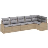 vidaXL set 6-delnega vrtnega kavča z blazinami bež poli ratan, (22092995) | Shoptok.si
