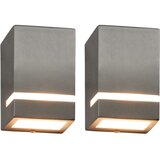  Zunanje stenske svetilke 2 kosa 35 W srebrne pravokotne, (22157305) | Shoptok.si
