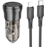  Auto Punjač sa kablom 1m Type-C to iPhone/lightning BOROFONE BZ24 Clever single port PD20W Type-C car set transparent black Cijene