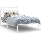 Metalni okvir za krevet s uzglavljem bijeli 107x203 cm | shoptok.hr