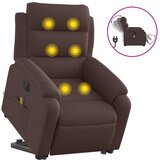 vidaXL Električni masažni naslanjač s funkcijo vstajanja temno rjav, (20919999) | Shoptok.si