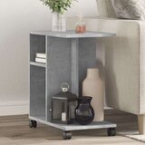vidaXL Stranska mizica s koleščki betonsko siva 50x30x55 cm inž. les | Shoptok.si
