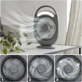 LED Punjivi stoni ventilator sa LED osvetljenjem LED/2,8W/5V USB 2400 mAh siva | Eponuda.com