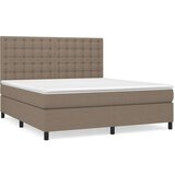  Krevet s oprugama i madracem smeđesivi 160x200 cm tkanina | shoptok.hr