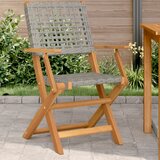 Maison Chic Vrtni stoli - Stol za vrt 2 kosa siv trden akacijev les in poli ratan JS1320, (21877959) | Shoptok.si