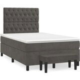 Box spring postelja z vzmetnico temno siva 120x200 cm žamet, (20790755) | Shoptok.si