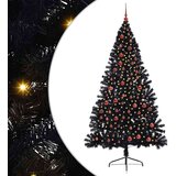 vidaXL Umjetna preddekorirana božićna jelka Črna 210 cm PVC | Shoptok.si