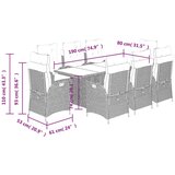  9-dijelni vrtni blagovaonski set s jastucima crni od poliratana | shoptok.hr