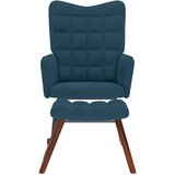  Stolica za ljuljanje s osloncem za noge plava baršunasta | shoptok.hr