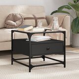 The Living Store Klubska mizica s stekleno površino črna 50x50x45 cm jeklo - Klubska Mizica, (21574987) | Shoptok.si
