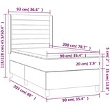  Krevet s oprugama i madracem smeđesivi 90x200 cm od tkanine | shoptok.hr