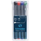 Schneider Flomaster , permanent marker, OHP Maxx 222 F, 0,7 mm, set od 4 boje, PVC etui | shoptok.hr