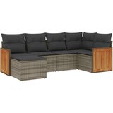  The Living Store Vrtna sedežna garnitura 6-delna z blazinami siv poli ratan - Vrtna Sedežna Garniture, (21460561) | Shoptok.si