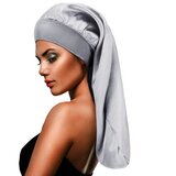 INF Satenska kapa za dolge lase, kapa za spanje s širokim robom za nego las Silver, (21749047) | Shoptok.si