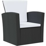 vidaXL vrtna sedežna garnitura 16-delna z blazinami poli ratan črna | Shoptok.si