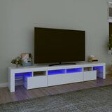 vidaXL TV omarica z LED lučkami bela 230x36,5x40 cm Cene