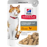 Hills Science Plan Mačka Young Adult Sterilised vrećica s Piletinom, 85 g | shoptok.hr